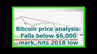 Today News - Bitcoin price analysis: Falls below $6,000 mark, hits 2018 low