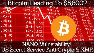 Crypto News | Bitcoin Heading To $5,800? NANO Vulnerability! US Secret Service Anti Crypto & XMR