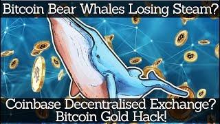 Crypto News | Bitcoin Bear Whales Losing Steam? Coinbase Decentralised Exchange? Bitcoin Gold Hack!