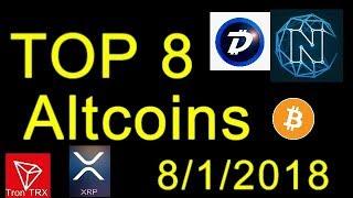 Top 8 Breakout Cryptocurrencies August 2018! 6x - 60x Profit Potential! Top 8 Crypto AltCoins