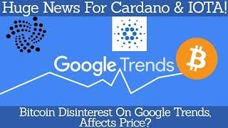 Crypto News | Huge News For Cardano & IOTA! Bitcoin Disinterest On Google Trends, Affects Price?