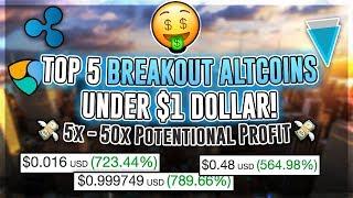 Top 5 Altcoins Under $1 Dollar That Will Make You RICH! 5x - 50x Profit! Top 5 Crypto Coins May 2018